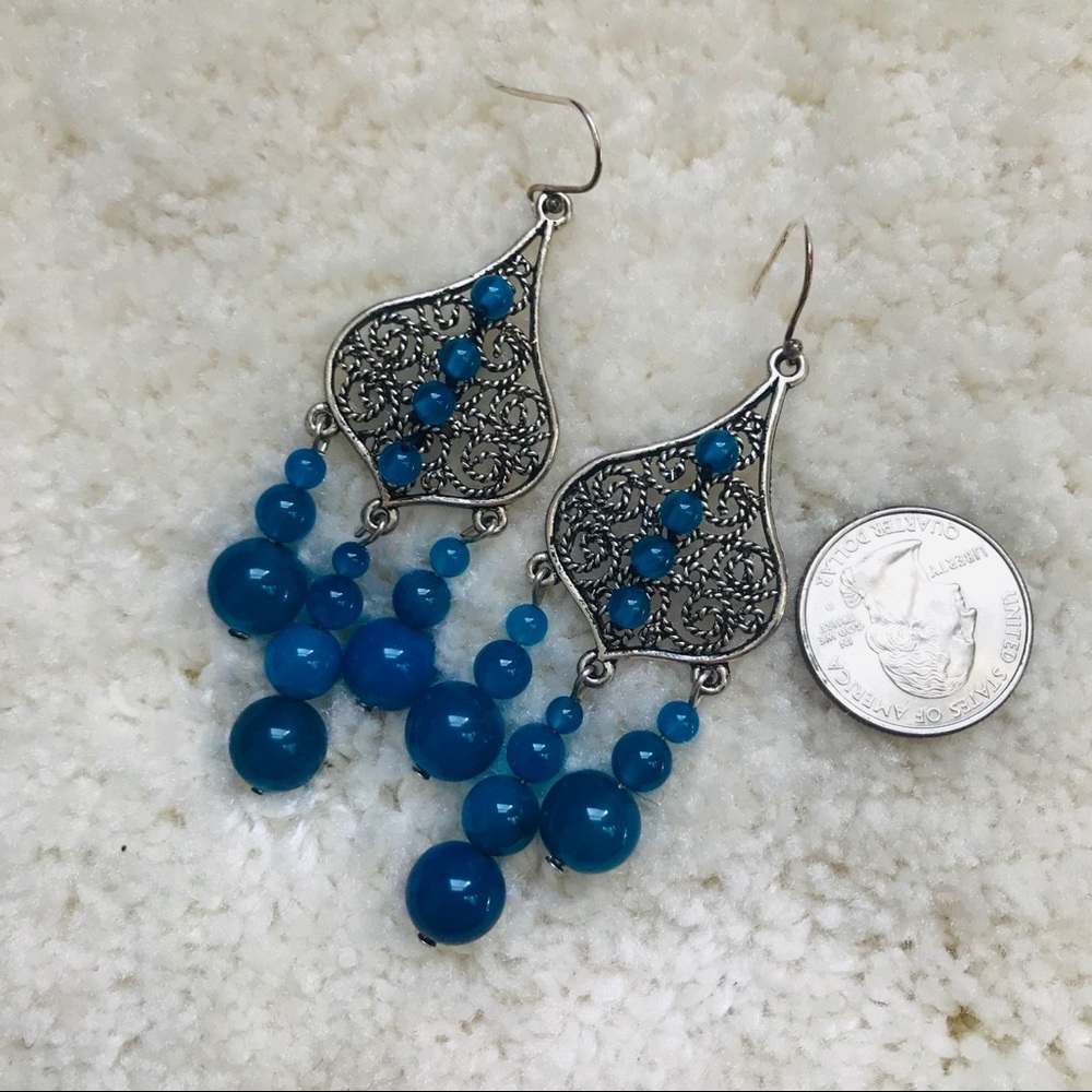 Dangling Statement Earrings, Handcrafted, Silver - image 3